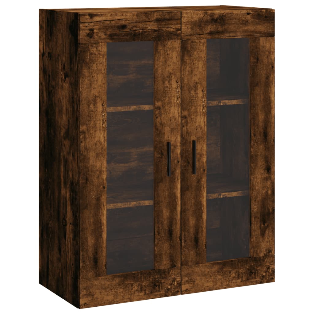 Hoge kast 69,5x34x180 cm bewerkt hout gerookt eikenkleurig is nu te koop bij PeponiXL, paradijselijk wonen!