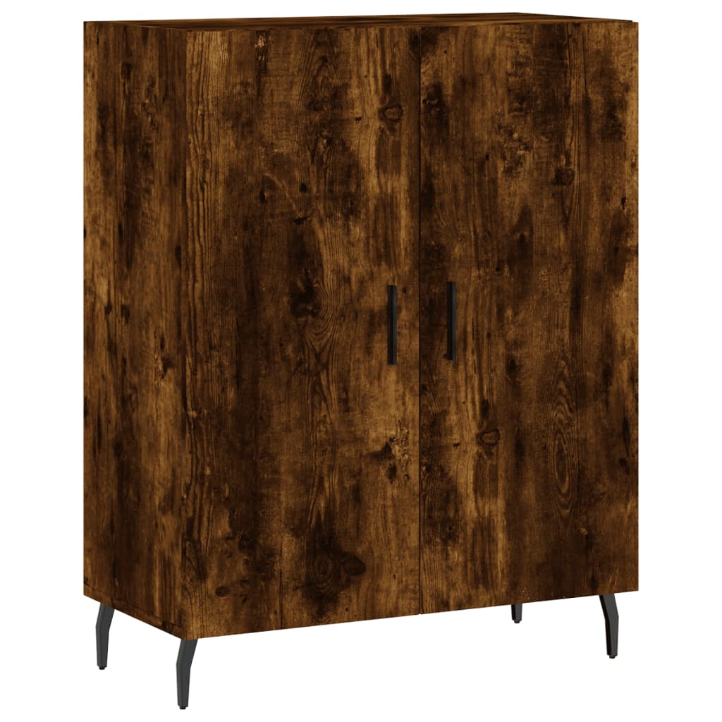 Hoge kast 69,5x34x180 cm bewerkt hout gerookt eikenkleurig is nu te koop bij PeponiXL, paradijselijk wonen!
