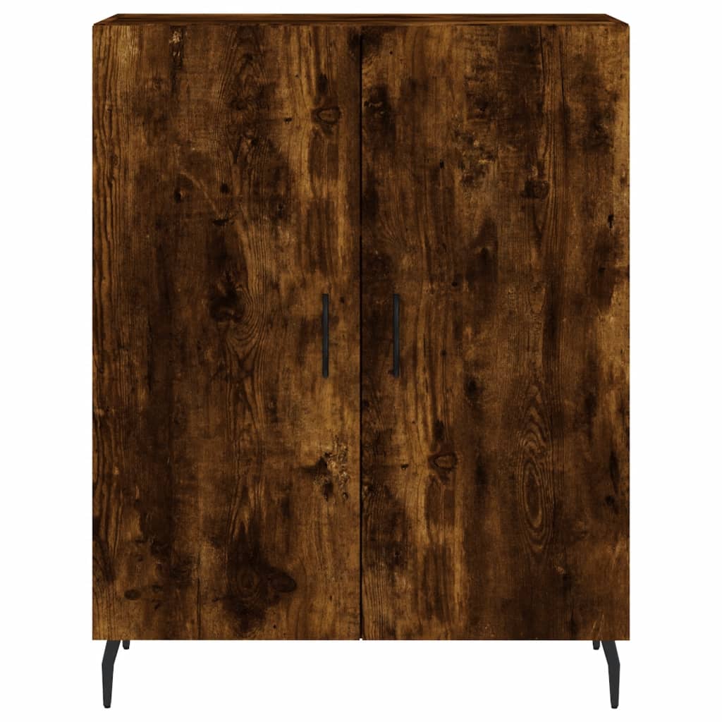 Hoge kast 69,5x34x180 cm bewerkt hout gerookt eikenkleurig is nu te koop bij PeponiXL, paradijselijk wonen!