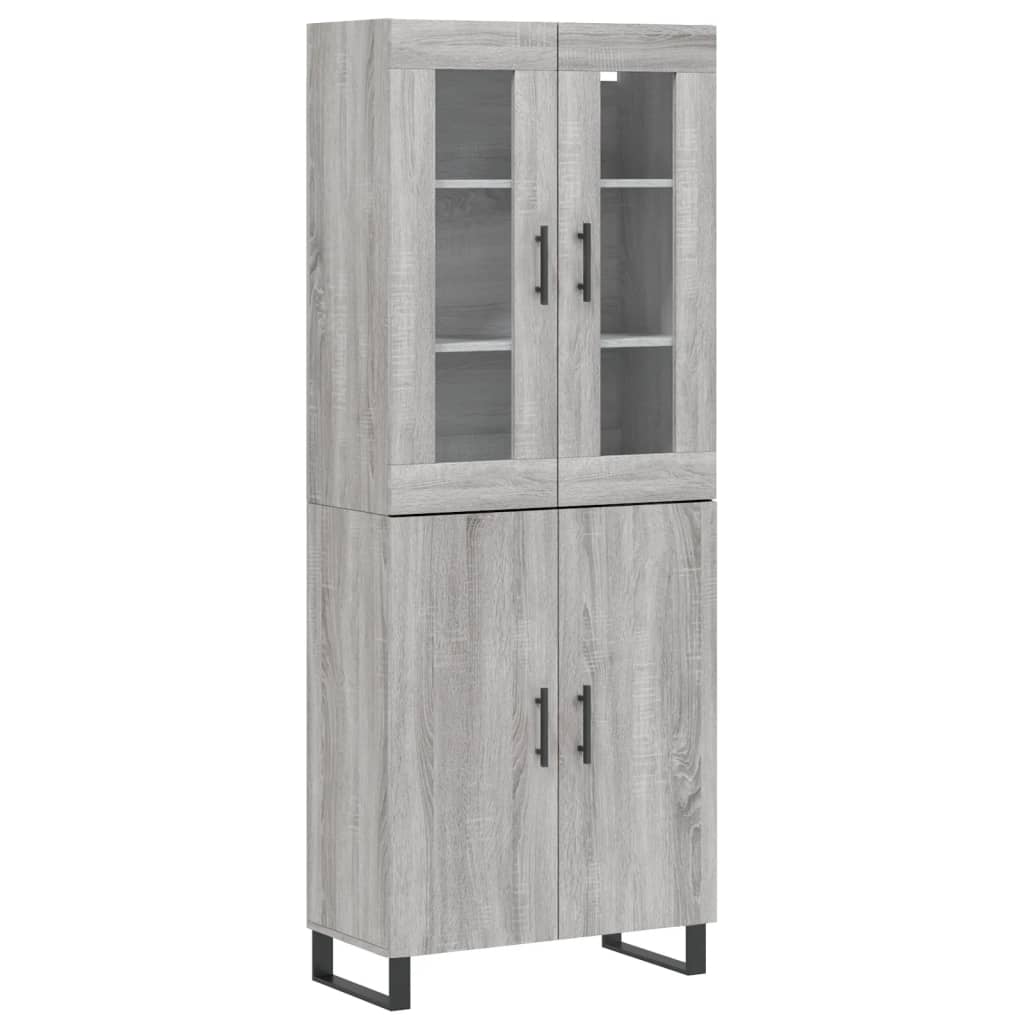 Hoge kast 69,5x34x180 cm bewerkt hout grijs sonoma eikenkleurig is nu te koop bij PeponiXL, paradijselijk wonen!