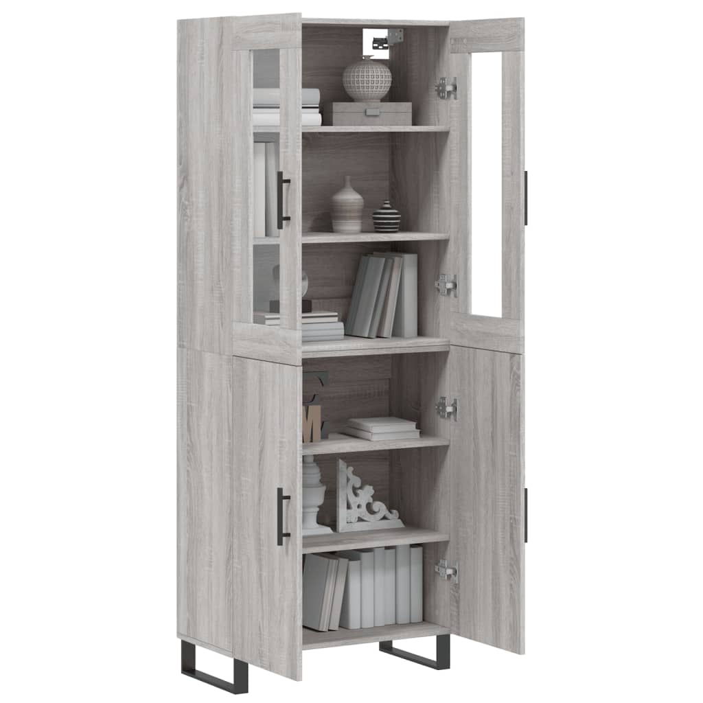 Hoge kast 69,5x34x180 cm bewerkt hout grijs sonoma eikenkleurig is nu te koop bij PeponiXL, paradijselijk wonen!