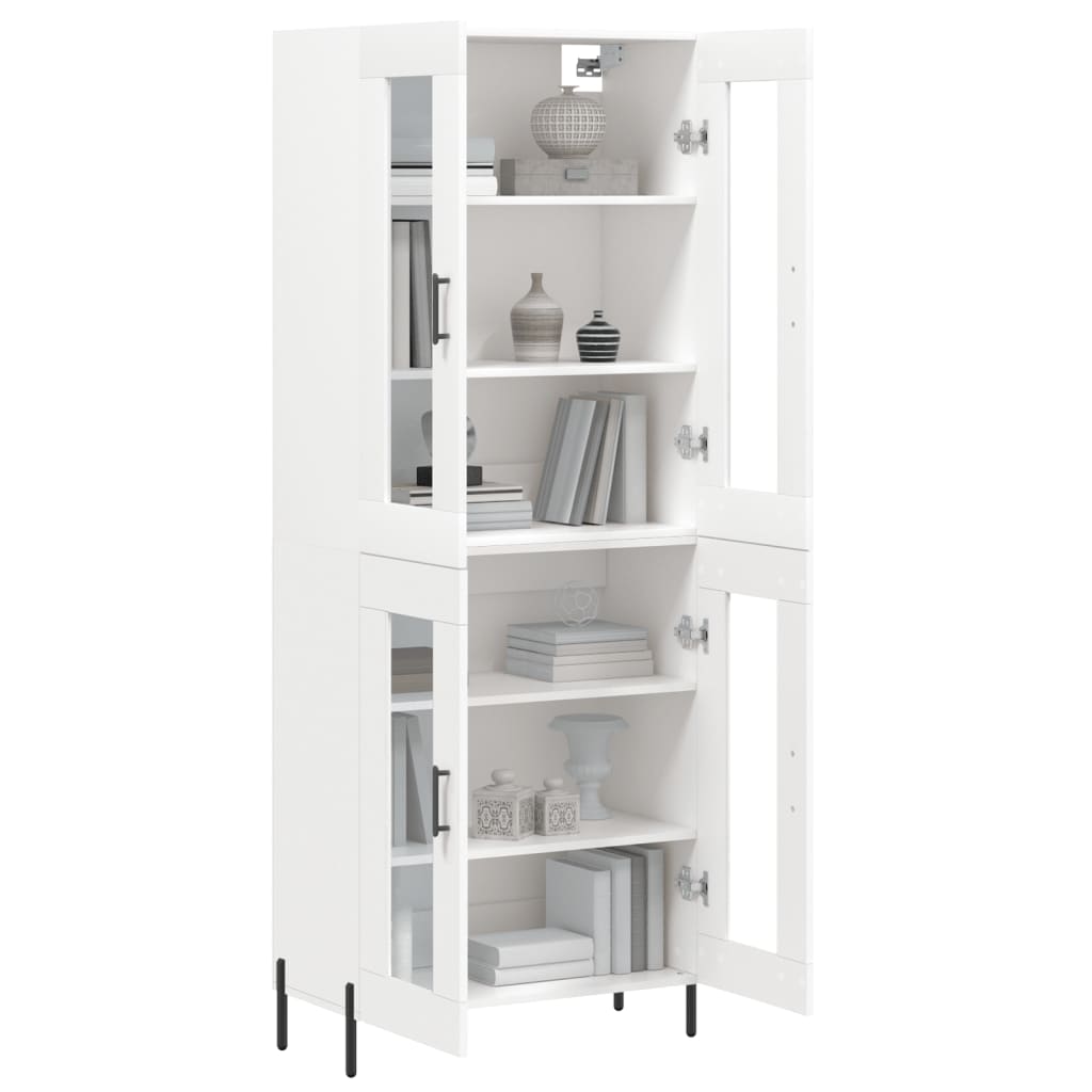 Hoge kast 69,5x34x180 cm bewerkt hout wit is nu te koop bij PeponiXL, paradijselijk wonen!