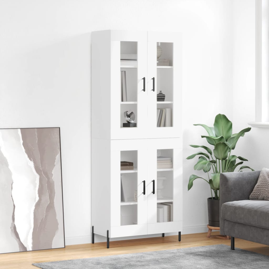 Hoge kast 69,5x34x180 cm bewerkt hout wit is nu te koop bij PeponiXL, paradijselijk wonen!