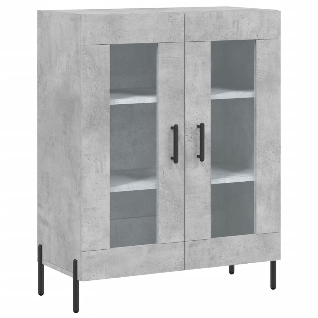 Hoge kast 69,5x34x180 cm bewerkt hout betongrijs is nu te koop bij PeponiXL, paradijselijk wonen!