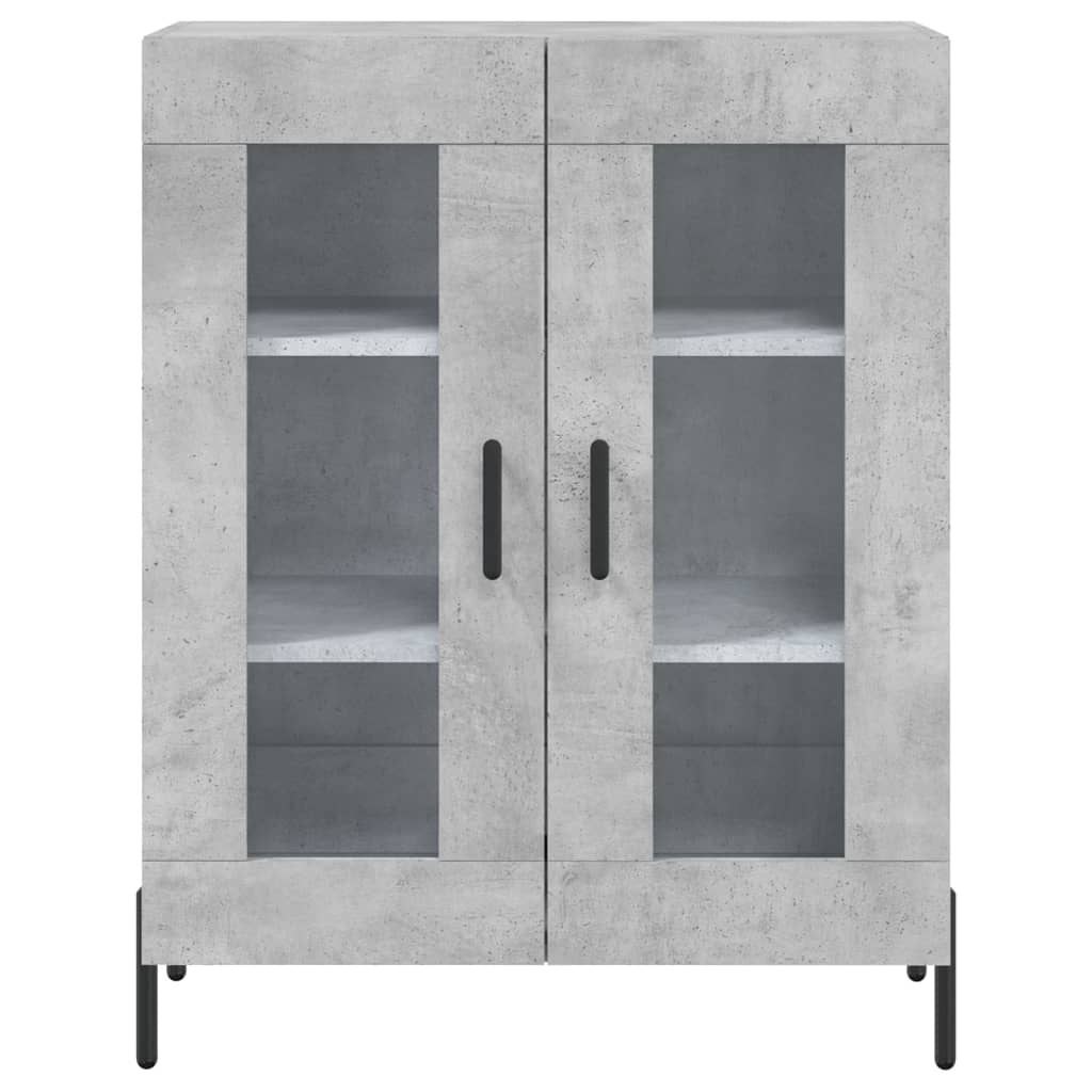 Hoge kast 69,5x34x180 cm bewerkt hout betongrijs is nu te koop bij PeponiXL, paradijselijk wonen!