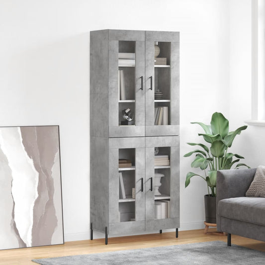 Hoge kast 69,5x34x180 cm bewerkt hout betongrijs is nu te koop bij PeponiXL, paradijselijk wonen!