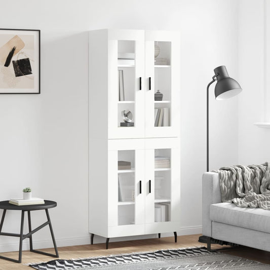 Hoge kast 69,5x34x180 cm bewerkt hout wit is nu te koop bij PeponiXL, paradijselijk wonen!