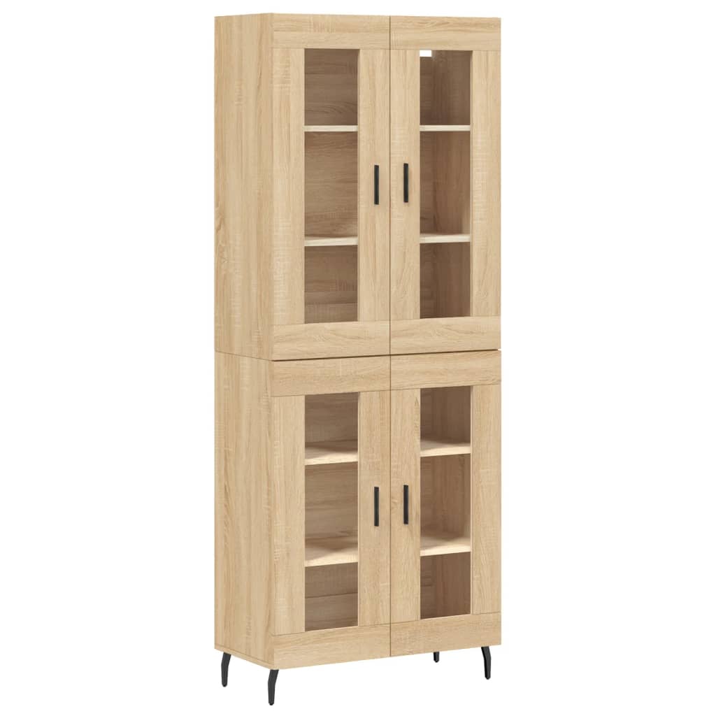 Hoge kast 69,5x34x180 cm bewerkt hout sonoma eikenkleurig is nu te koop bij PeponiXL, paradijselijk wonen!