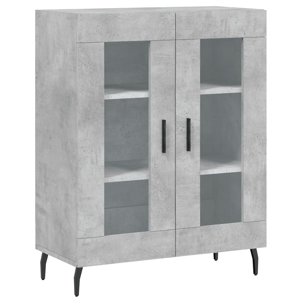 Hoge kast 69,5x34x180 cm bewerkt hout betongrijs is nu te koop bij PeponiXL, paradijselijk wonen!
