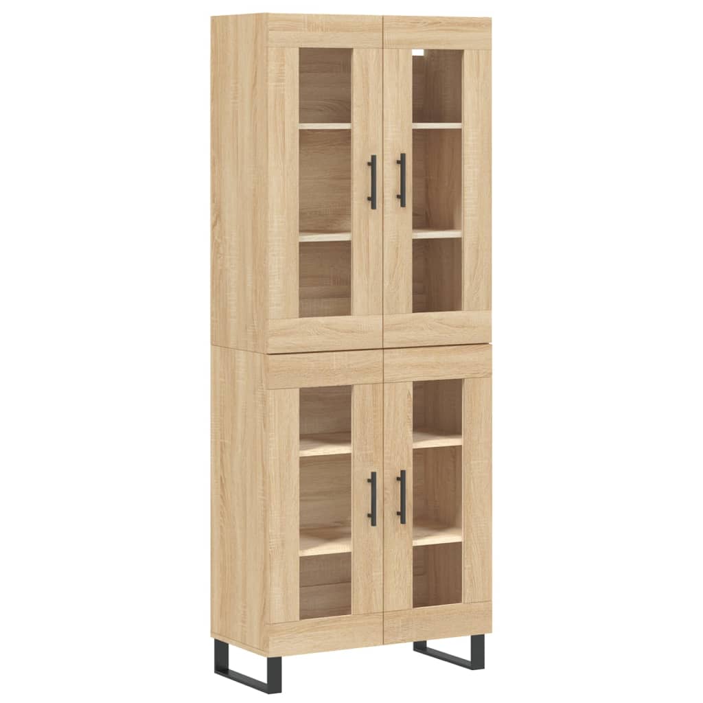 Hoge kast 69,5x34x180 cm bewerkt hout sonoma eikenkleurig is nu te koop bij PeponiXL, paradijselijk wonen!