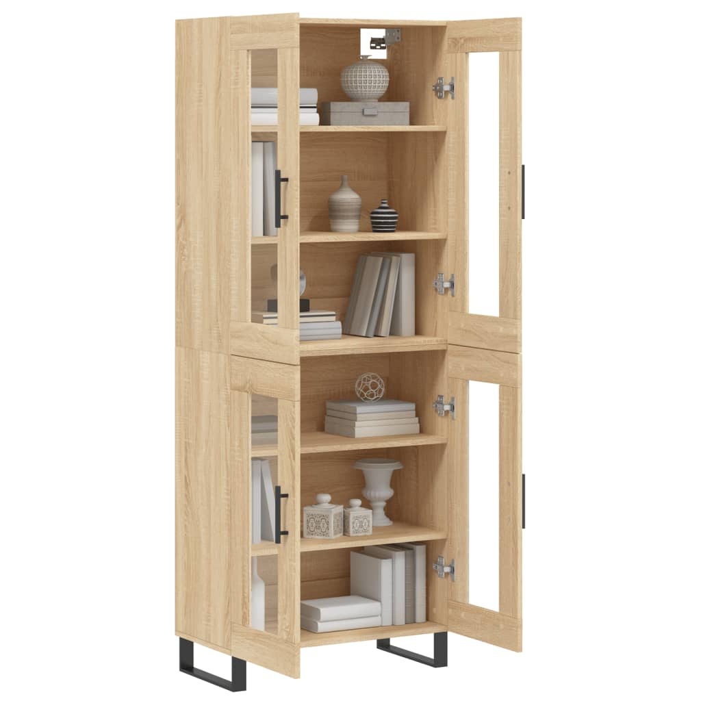 Hoge kast 69,5x34x180 cm bewerkt hout sonoma eikenkleurig is nu te koop bij PeponiXL, paradijselijk wonen!