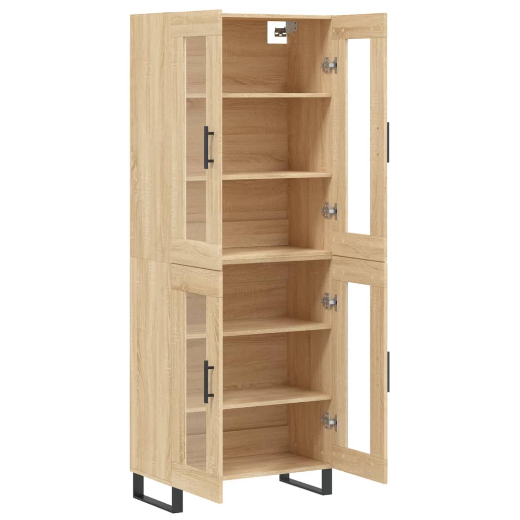Hoge kast 69,5x34x180 cm bewerkt hout sonoma eikenkleurig is nu te koop bij PeponiXL, paradijselijk wonen!