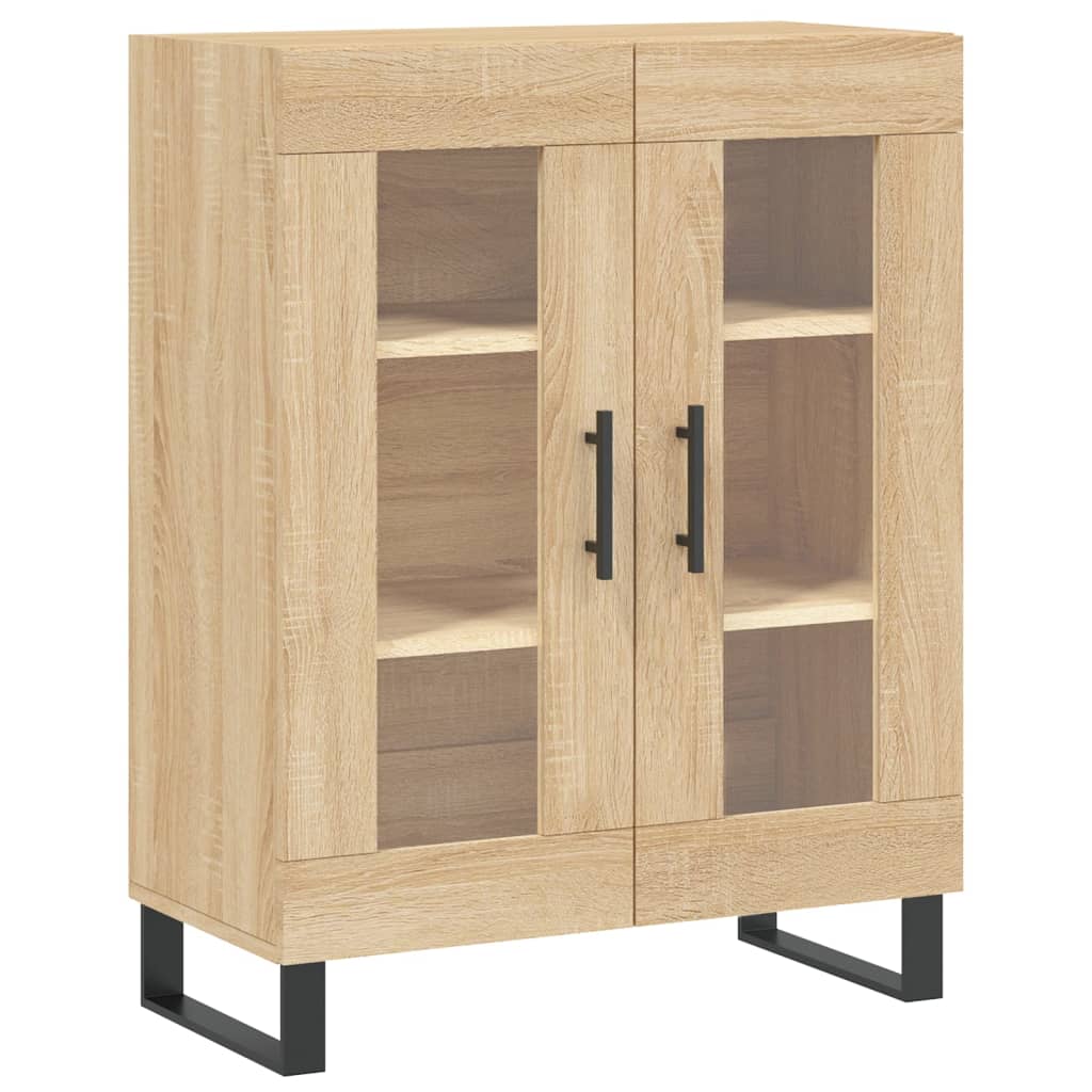 Hoge kast 69,5x34x180 cm bewerkt hout sonoma eikenkleurig is nu te koop bij PeponiXL, paradijselijk wonen!