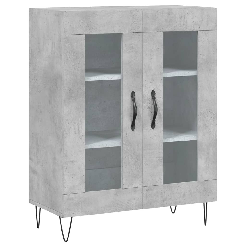 Hoge kast 69,5x34x180 cm bewerkt hout betongrijs is nu te koop bij PeponiXL, paradijselijk wonen!