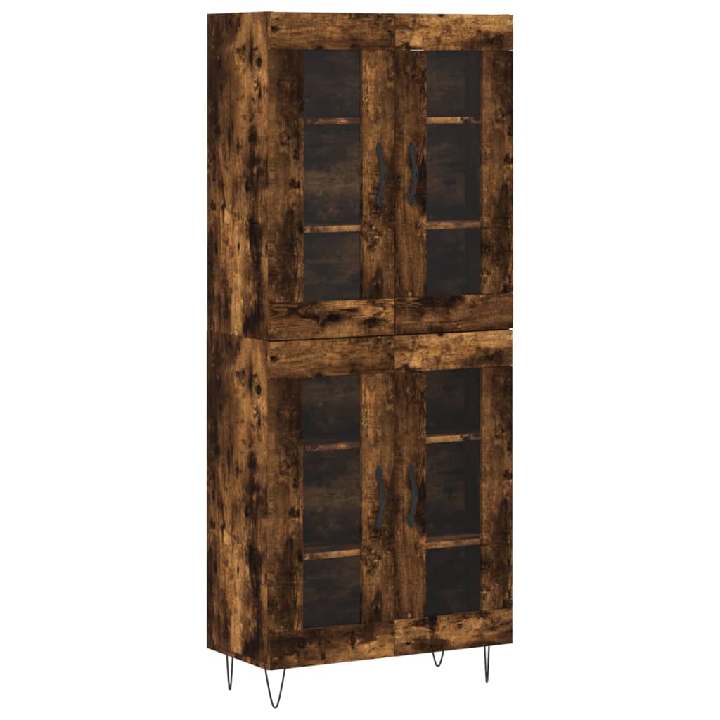 Hoge kast 69,5x34x180 cm bewerkt hout gerookt eikenkleurig is nu te koop bij PeponiXL, paradijselijk wonen!