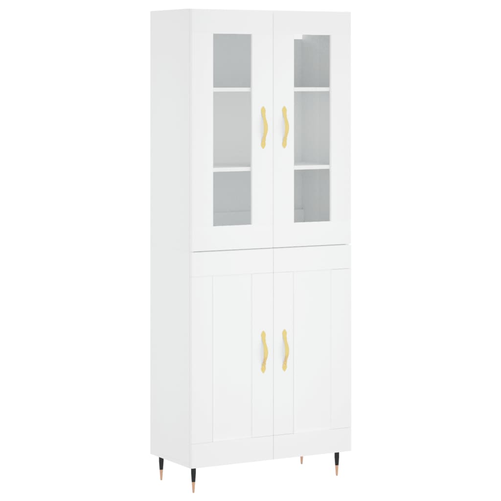 Hoge kast 69,5x34x180 cm bewerkt hout wit is nu te koop bij PeponiXL, paradijselijk wonen!