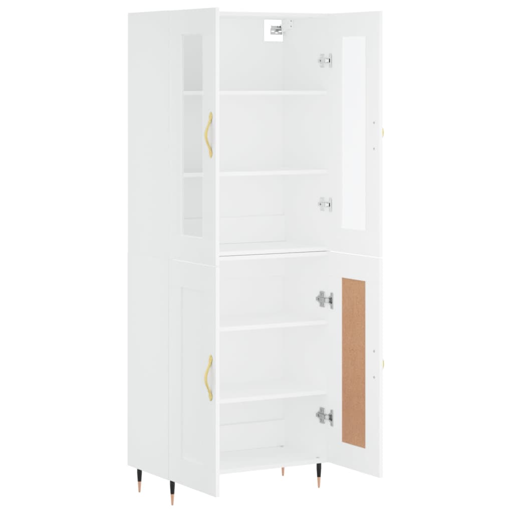 Hoge kast 69,5x34x180 cm bewerkt hout wit is nu te koop bij PeponiXL, paradijselijk wonen!