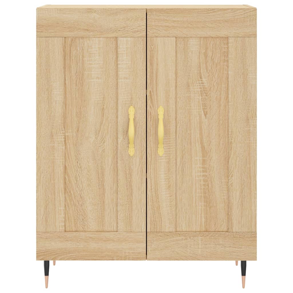 Hoge kast 69,5x34x180 cm bewerkt hout sonoma eikenkleurig is nu te koop bij PeponiXL, paradijselijk wonen!