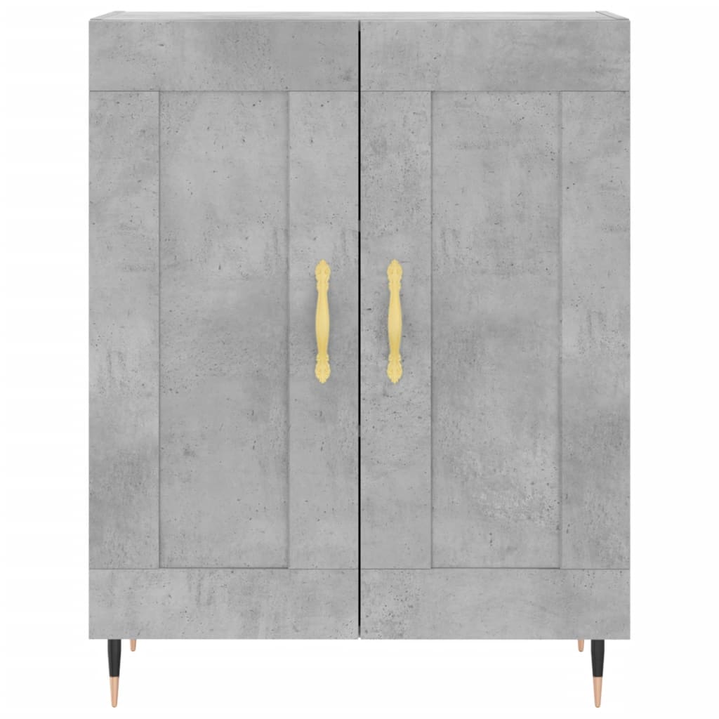 Hoge kast 69,5x34x180 cm bewerkt hout betongrijs is nu te koop bij PeponiXL, paradijselijk wonen!