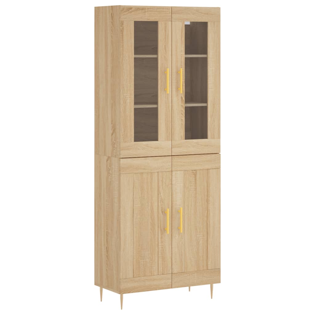 Hoge kast 69,5x34x180 cm bewerkt hout sonoma eikenkleurig is nu te koop bij PeponiXL, paradijselijk wonen!