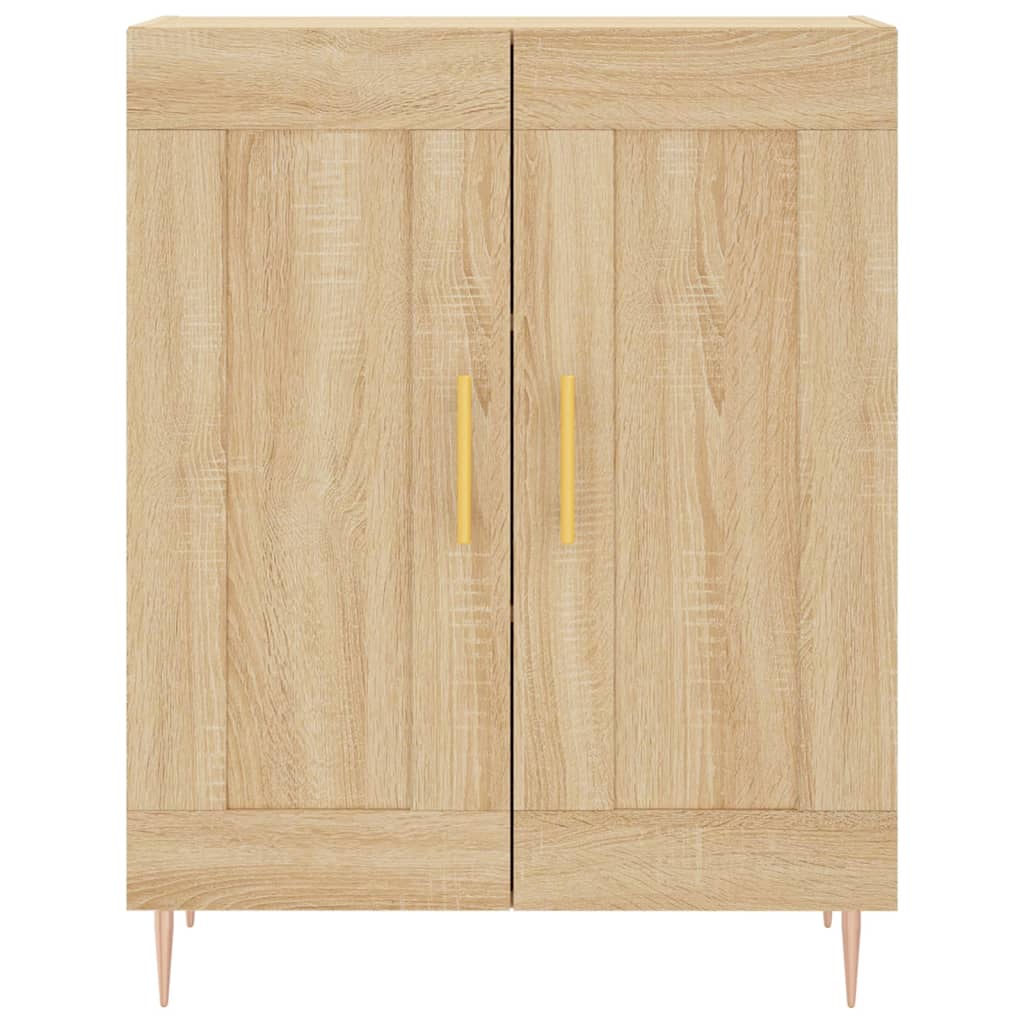 Hoge kast 69,5x34x180 cm bewerkt hout sonoma eikenkleurig is nu te koop bij PeponiXL, paradijselijk wonen!