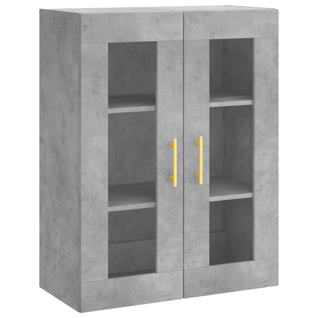 Hoge kast 69,5x34x180 cm bewerkt hout betongrijs is nu te koop bij PeponiXL, paradijselijk wonen!
