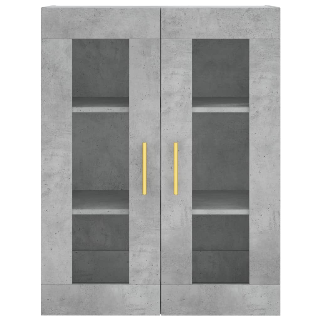 Hoge kast 69,5x34x180 cm bewerkt hout betongrijs is nu te koop bij PeponiXL, paradijselijk wonen!