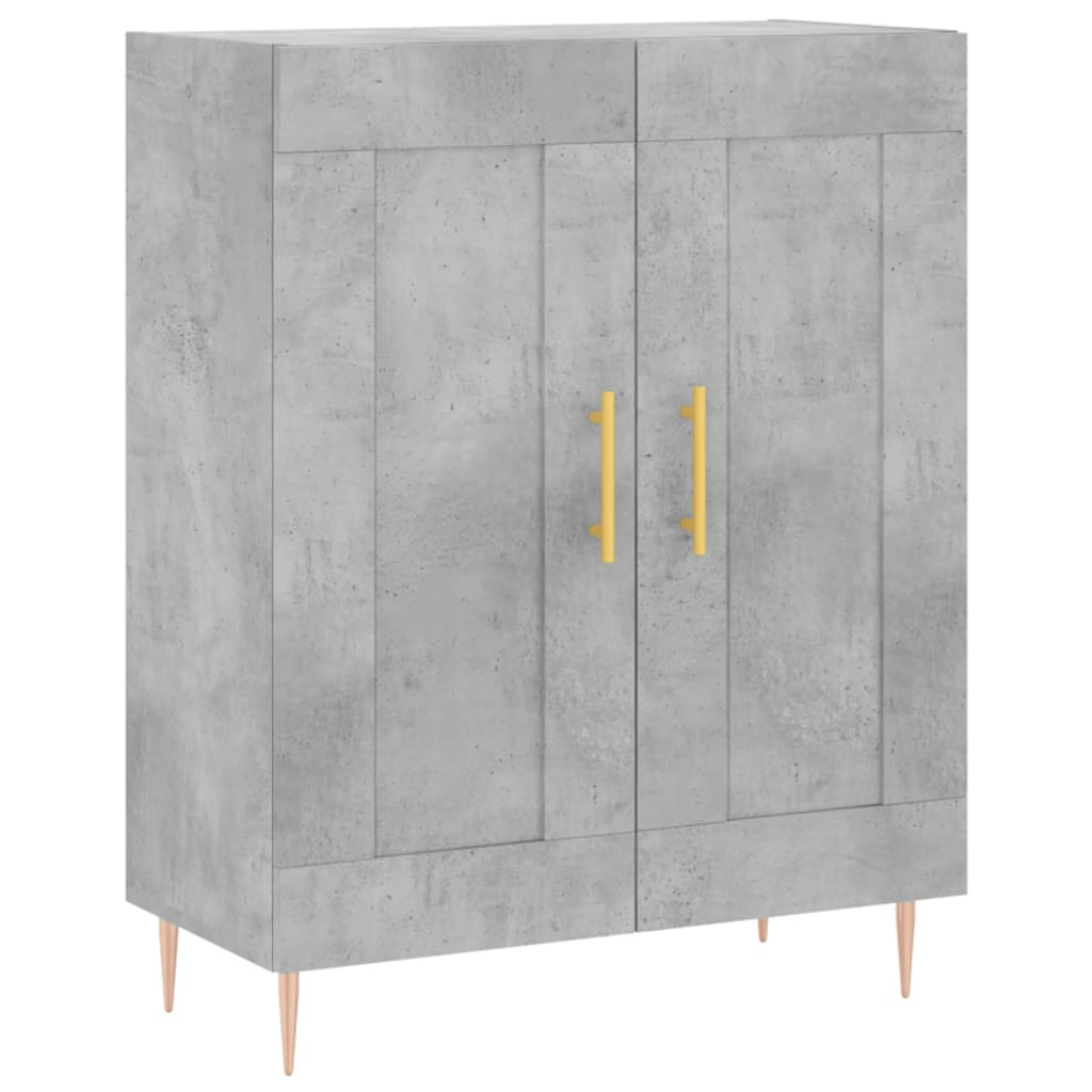 Hoge kast 69,5x34x180 cm bewerkt hout betongrijs is nu te koop bij PeponiXL, paradijselijk wonen!