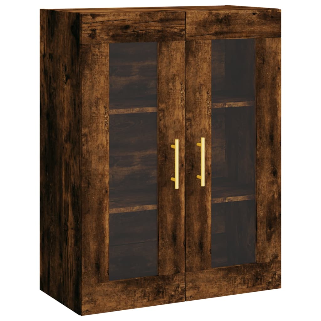 Hoge kast 69,5x34x180 cm bewerkt hout gerookt eikenkleurig is nu te koop bij PeponiXL, paradijselijk wonen!