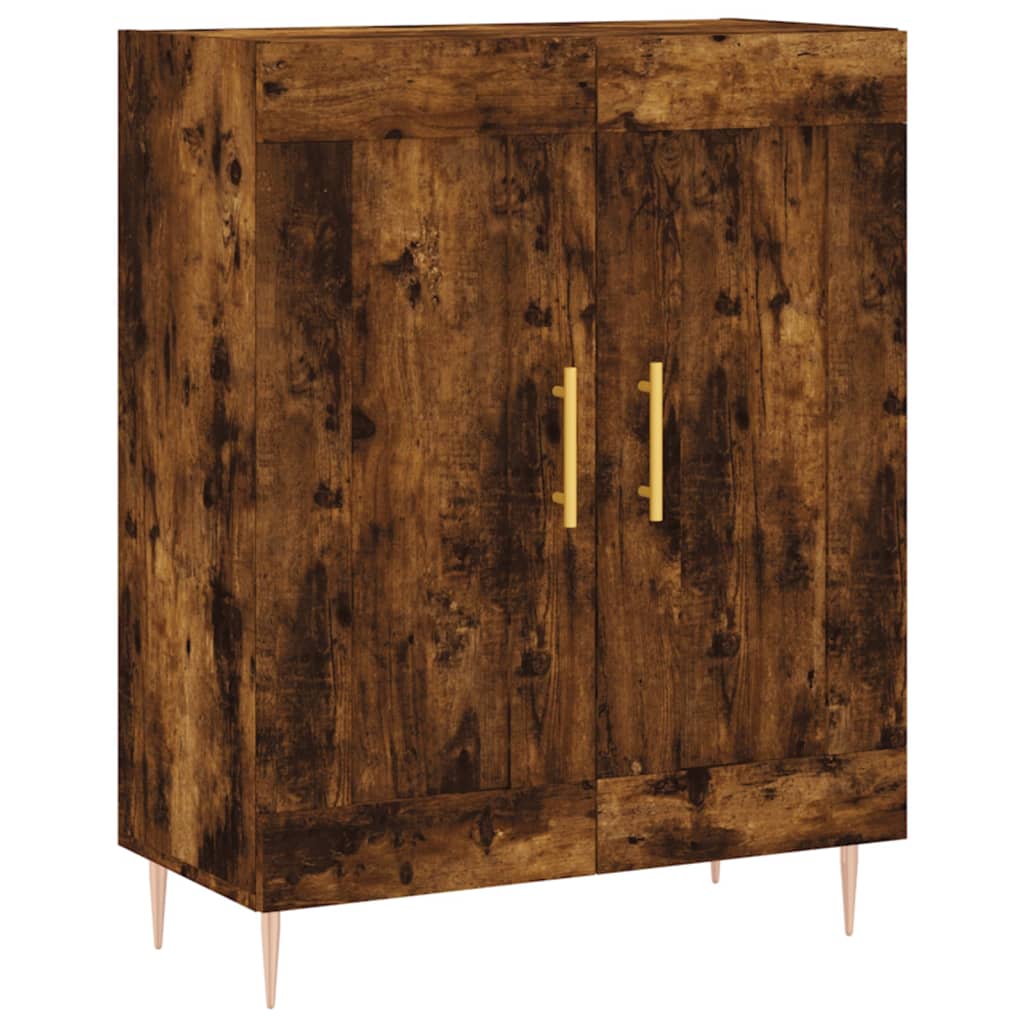 Hoge kast 69,5x34x180 cm bewerkt hout gerookt eikenkleurig is nu te koop bij PeponiXL, paradijselijk wonen!