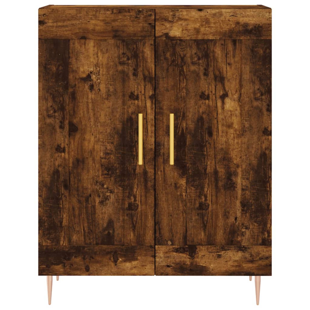 Hoge kast 69,5x34x180 cm bewerkt hout gerookt eikenkleurig is nu te koop bij PeponiXL, paradijselijk wonen!