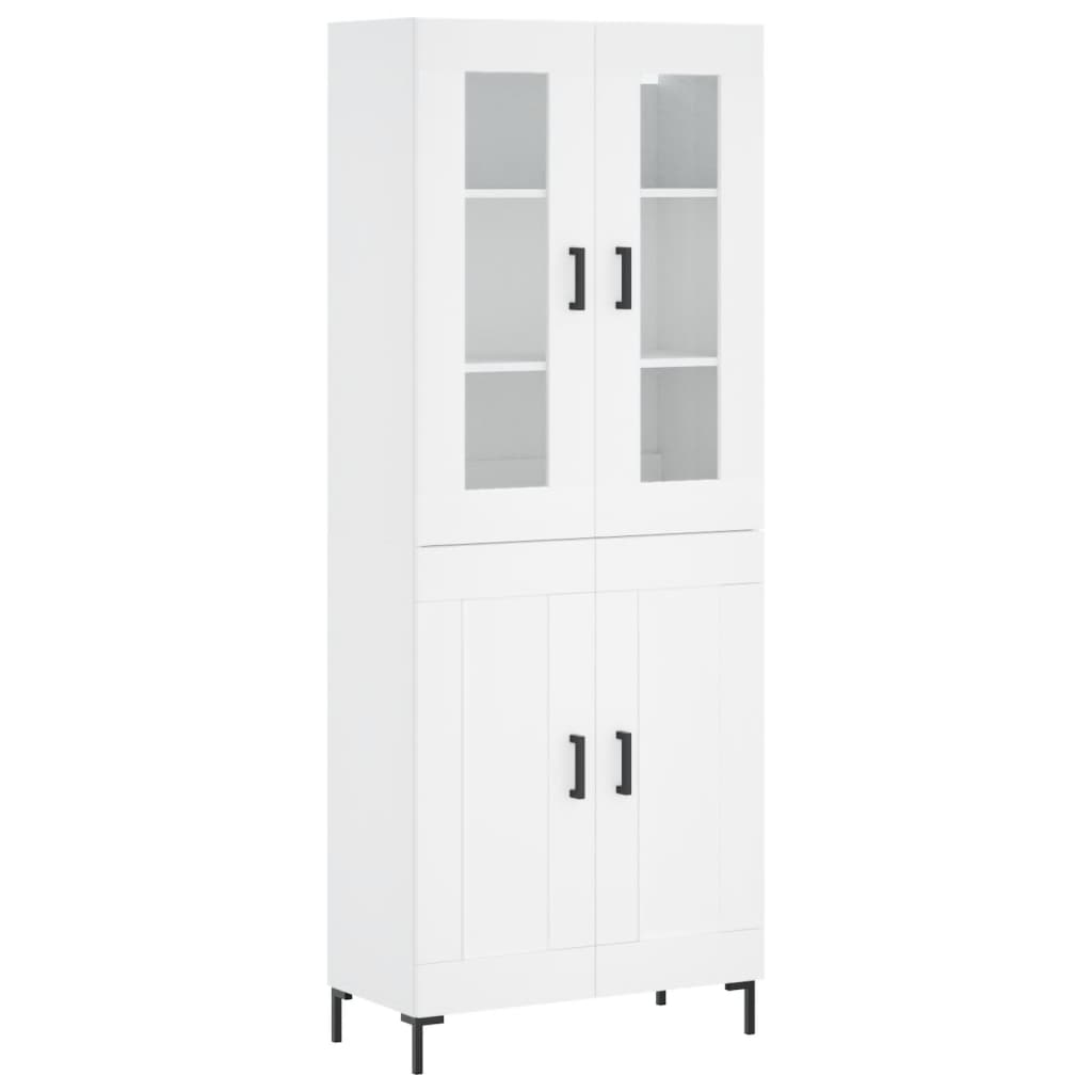Hoge kast 69,5x34x180 cm bewerkt hout wit is nu te koop bij PeponiXL, paradijselijk wonen!