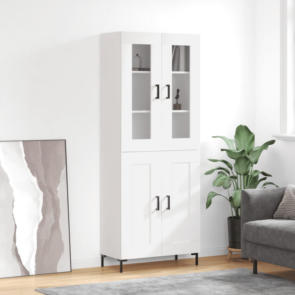 Hoge kast 69,5x34x180 cm bewerkt hout wit is nu te koop bij PeponiXL, paradijselijk wonen!