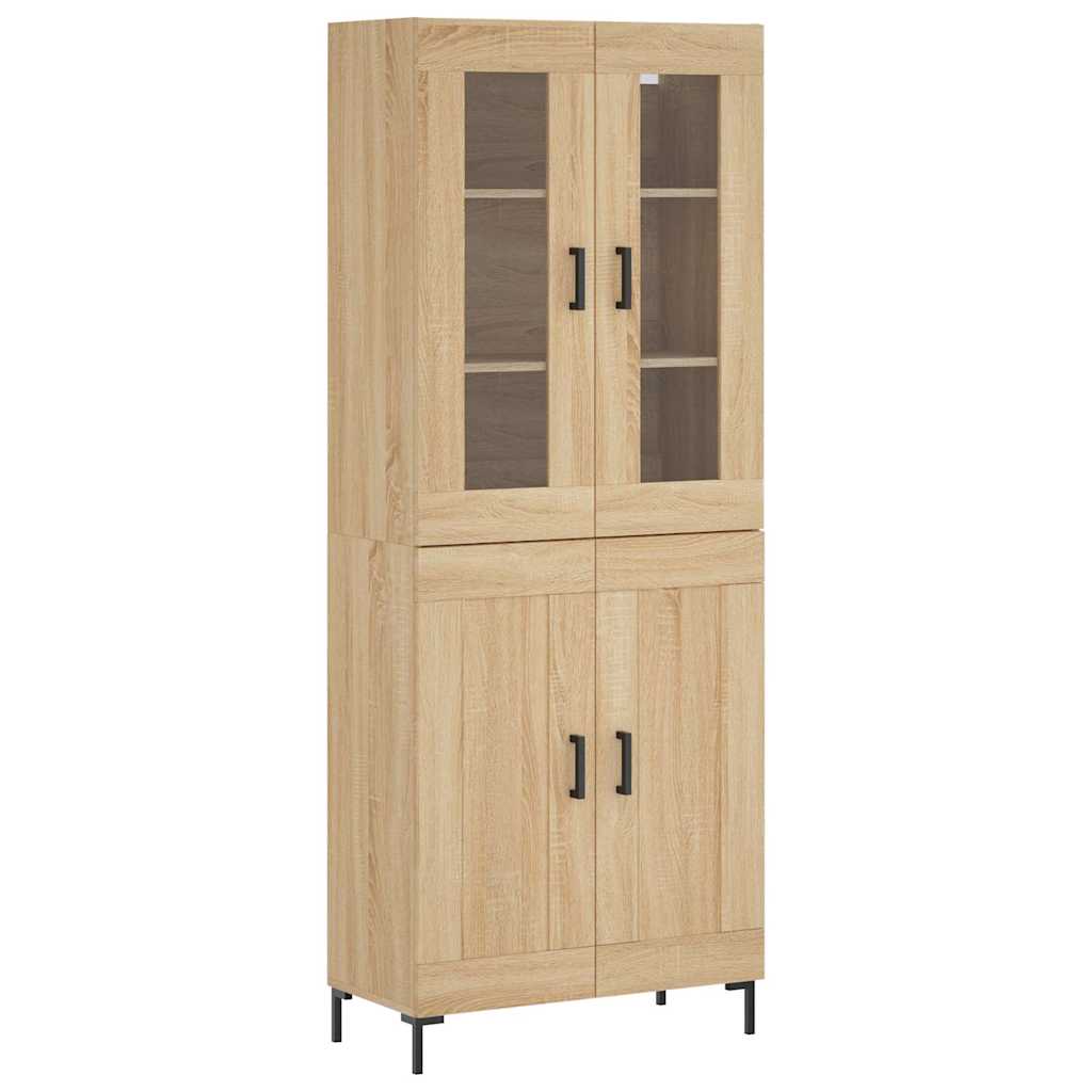 Hoge kast 69,5x34x180 cm bewerkt hout sonoma eikenkleurig is nu te koop bij PeponiXL, paradijselijk wonen!