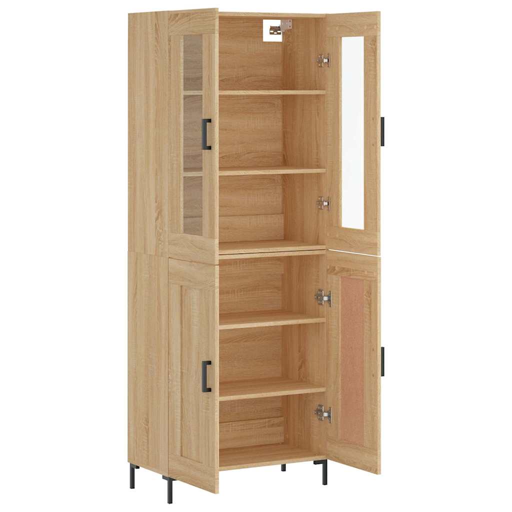 Hoge kast 69,5x34x180 cm bewerkt hout sonoma eikenkleurig is nu te koop bij PeponiXL, paradijselijk wonen!