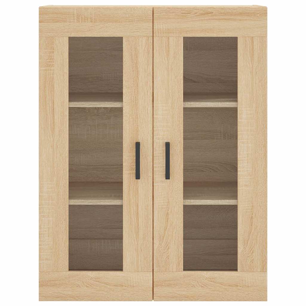 Hoge kast 69,5x34x180 cm bewerkt hout sonoma eikenkleurig is nu te koop bij PeponiXL, paradijselijk wonen!