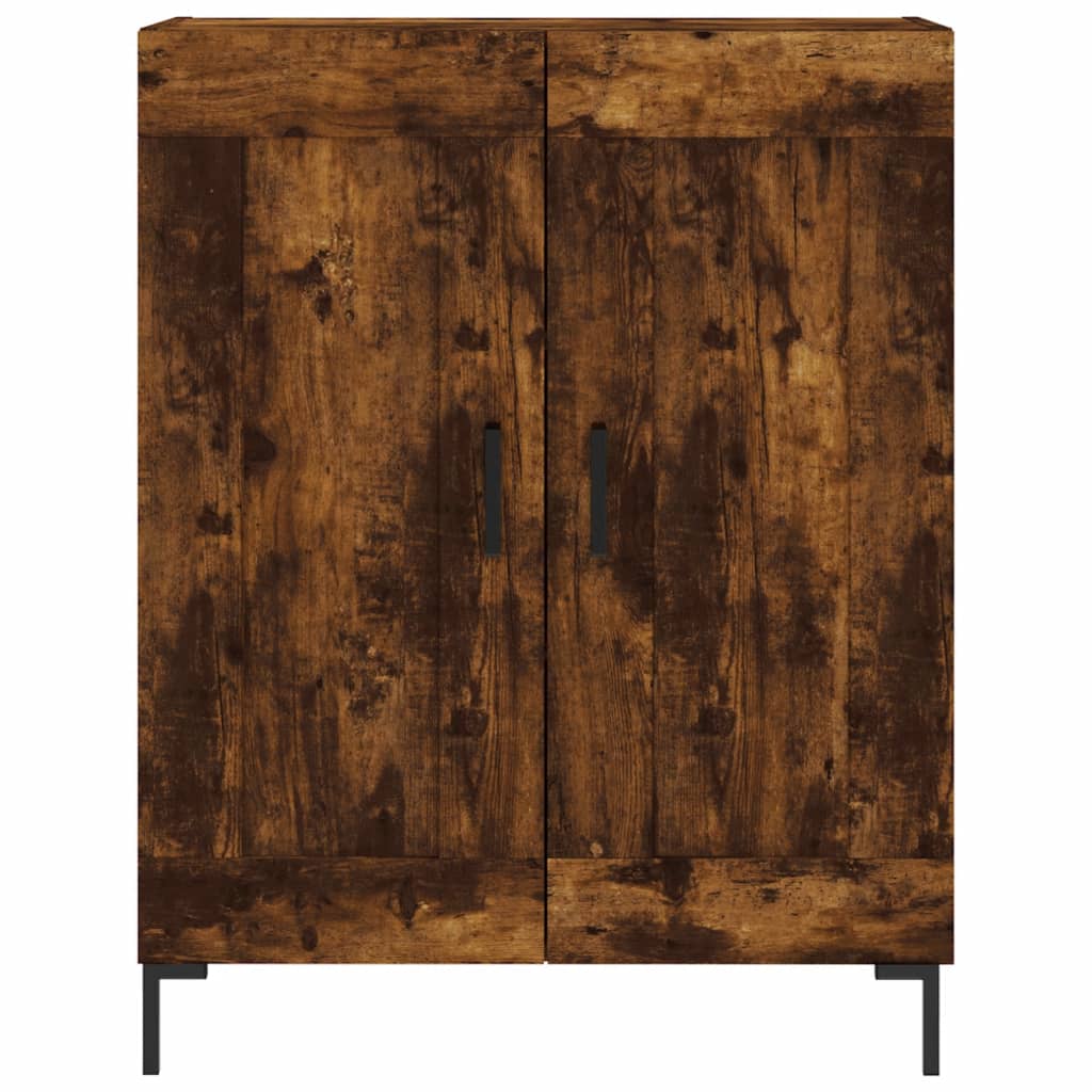 Hoge kast 69,5x34x180 cm bewerkt hout gerookt eikenkleurig is nu te koop bij PeponiXL, paradijselijk wonen!