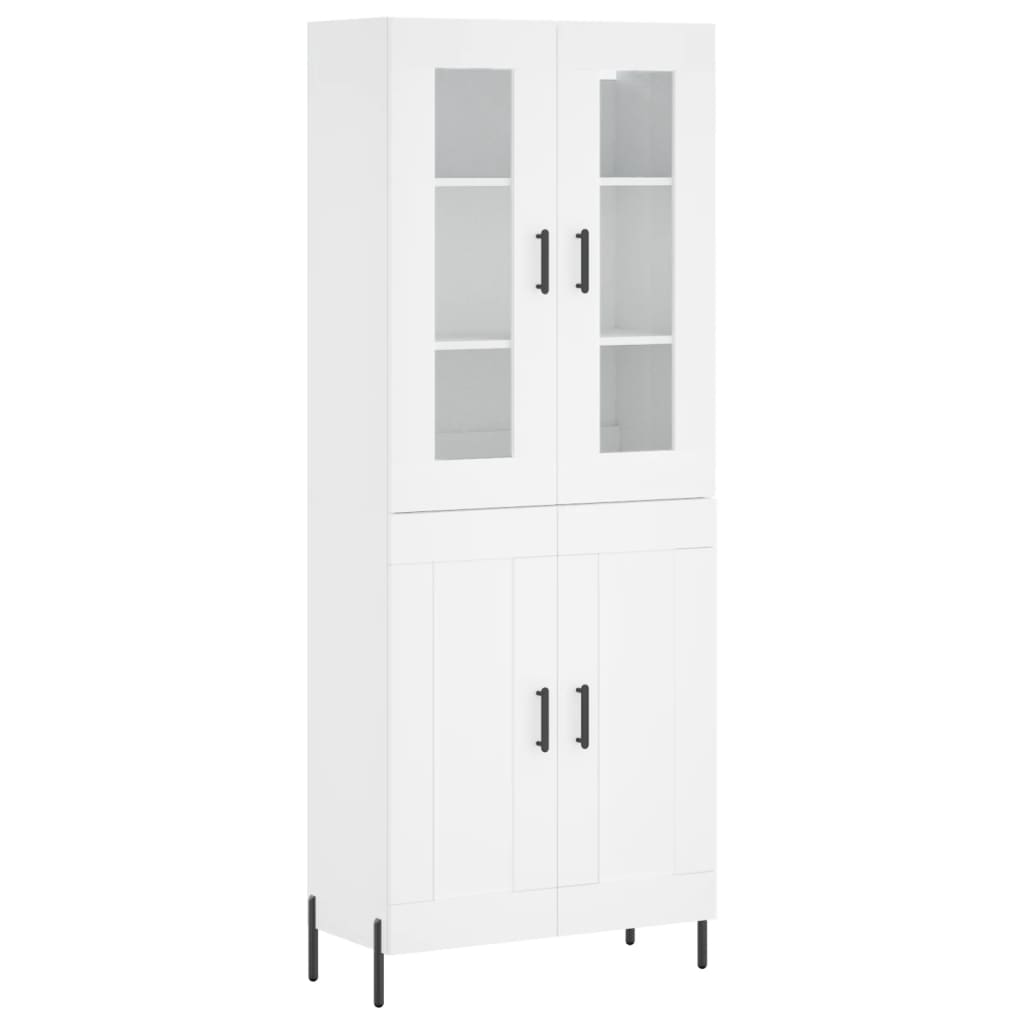 Hoge kast 69,5x34x180 cm bewerkt hout wit is nu te koop bij PeponiXL, paradijselijk wonen!
