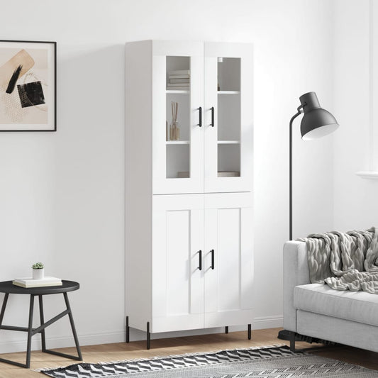 Hoge kast 69,5x34x180 cm bewerkt hout wit is nu te koop bij PeponiXL, paradijselijk wonen!