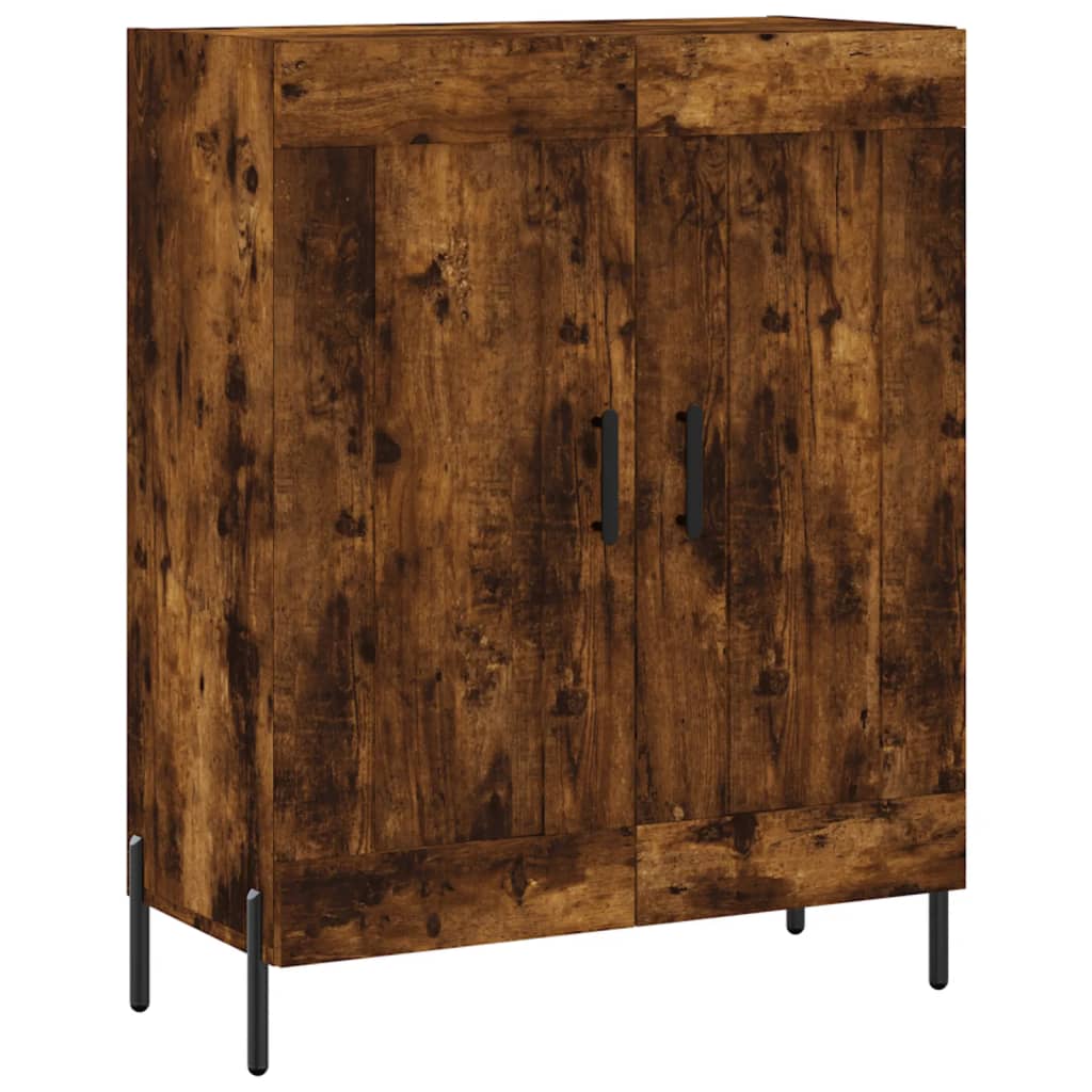 Hoge kast 69,5x34x180 cm bewerkt hout gerookt eikenkleurig is nu te koop bij PeponiXL, paradijselijk wonen!