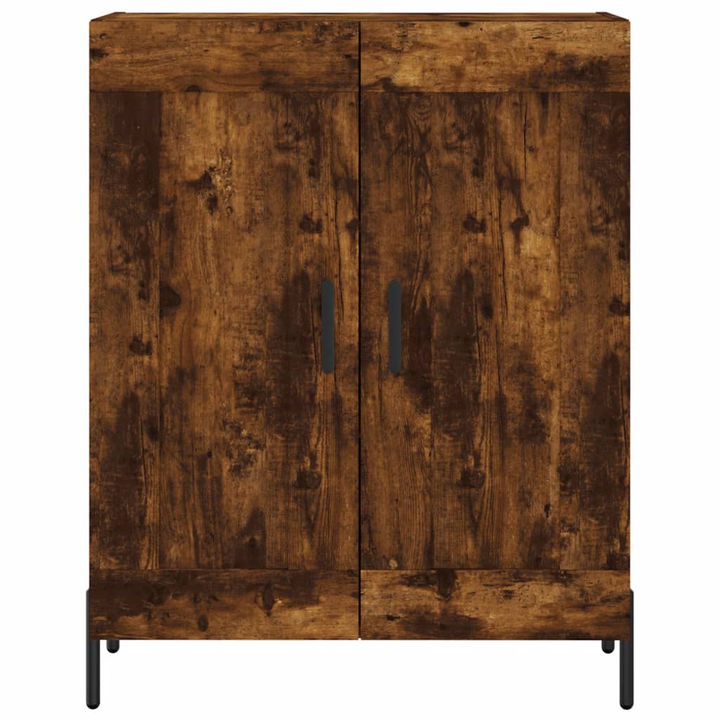 Hoge kast 69,5x34x180 cm bewerkt hout gerookt eikenkleurig is nu te koop bij PeponiXL, paradijselijk wonen!