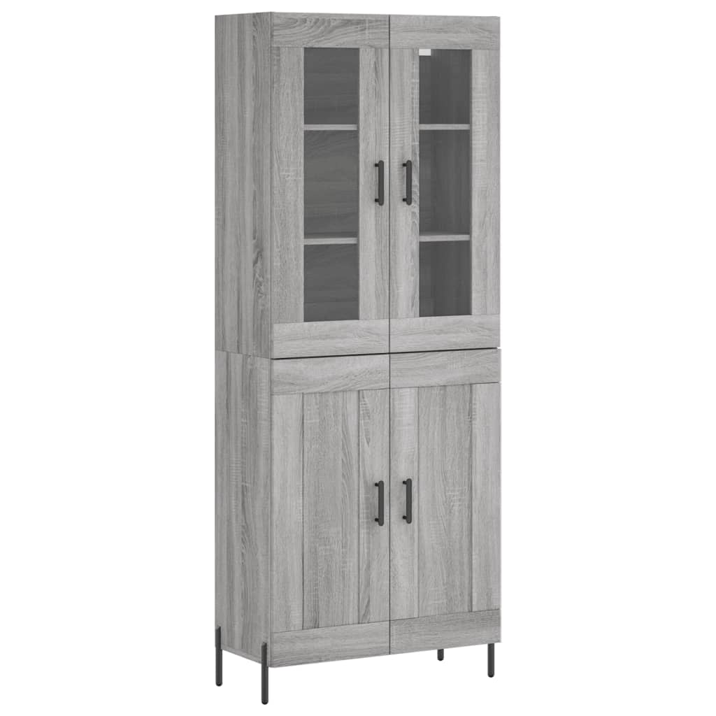 Hoge kast 69,5x34x180 cm bewerkt hout grijs sonoma eikenkleurig is nu te koop bij PeponiXL, paradijselijk wonen!