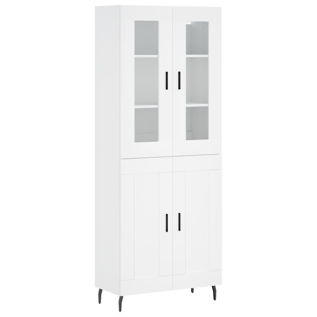 Hoge kast 69,5x34x180 cm bewerkt hout wit is nu te koop bij PeponiXL, paradijselijk wonen!