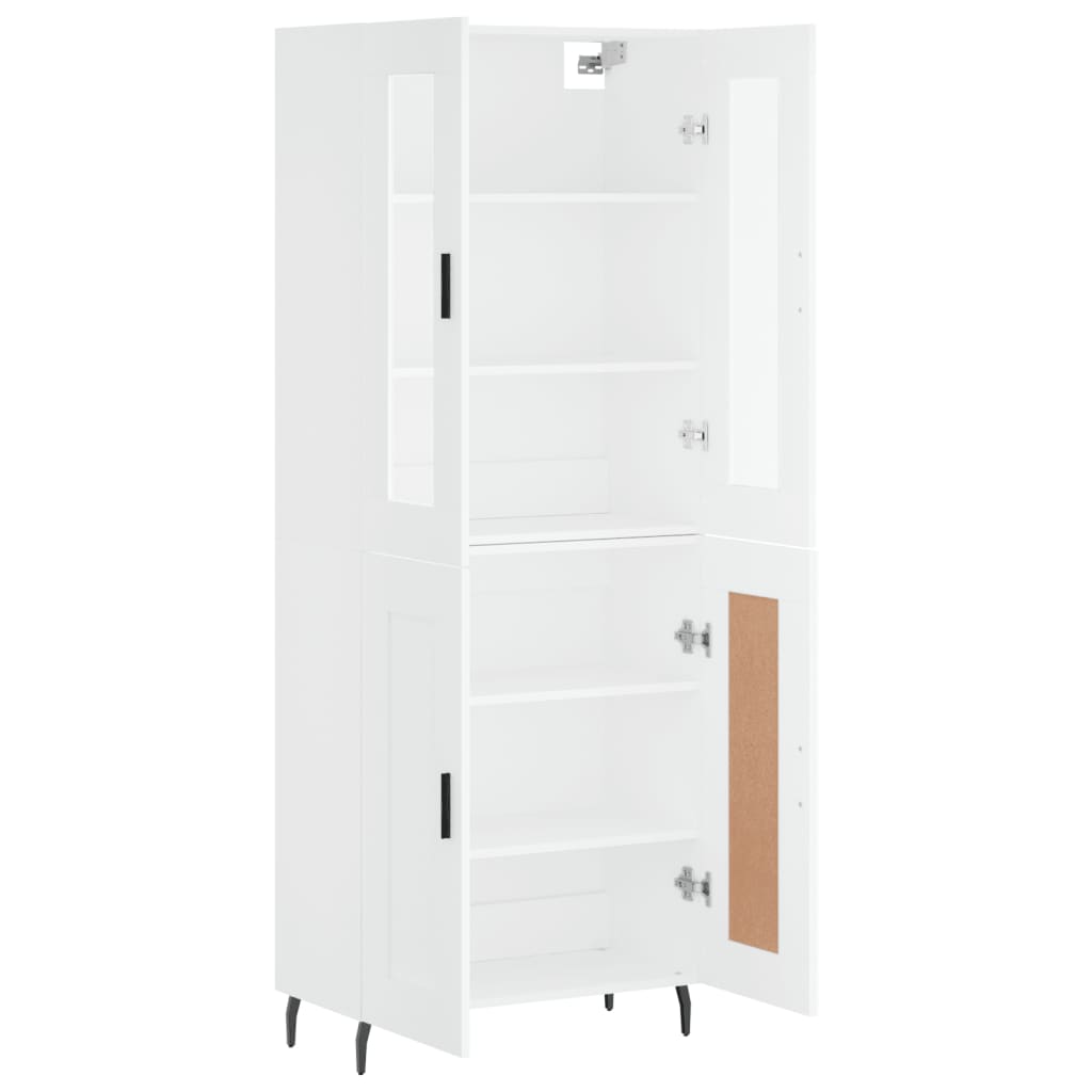 Hoge kast 69,5x34x180 cm bewerkt hout wit is nu te koop bij PeponiXL, paradijselijk wonen!