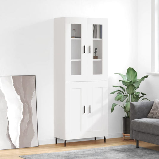 Hoge kast 69,5x34x180 cm bewerkt hout wit is nu te koop bij PeponiXL, paradijselijk wonen!