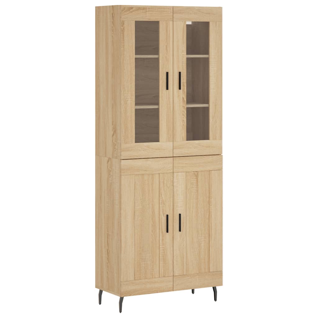 Hoge kast 69,5x34x180 cm bewerkt hout sonoma eikenkleurig is nu te koop bij PeponiXL, paradijselijk wonen!