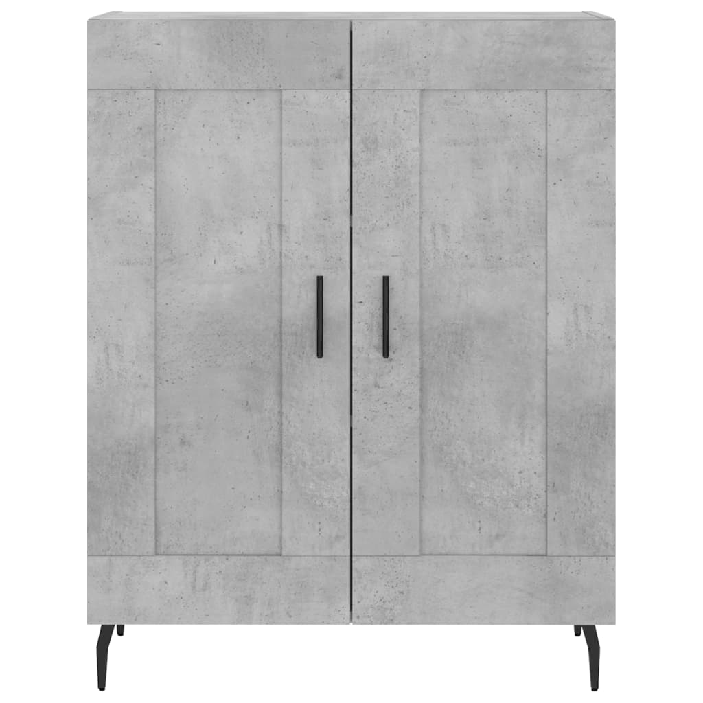 Hoge kast 69,5x34x180 cm bewerkt hout betongrijs is nu te koop bij PeponiXL, paradijselijk wonen!
