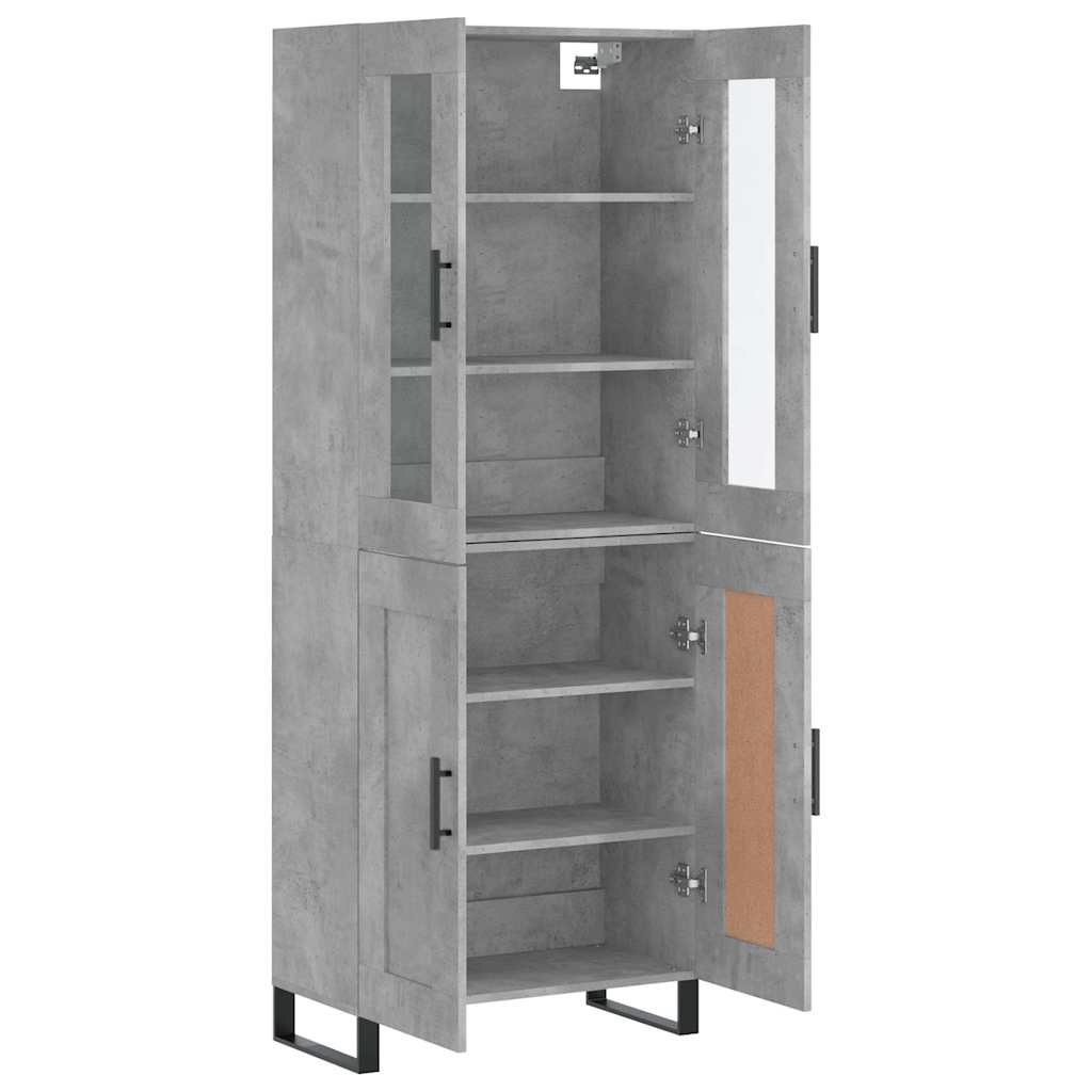 Hoge kast 69,5x34x180 cm bewerkt hout betongrijs is nu te koop bij PeponiXL, paradijselijk wonen!