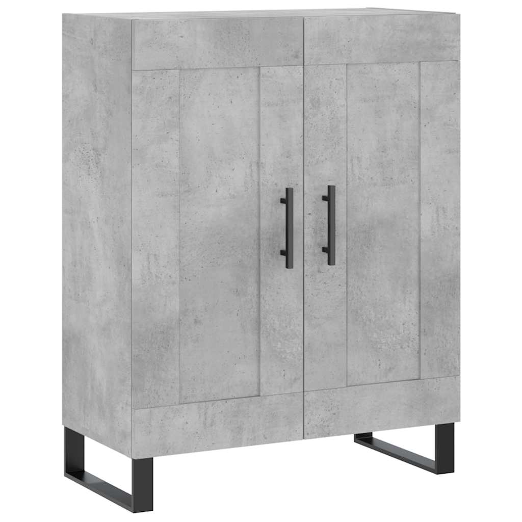 Hoge kast 69,5x34x180 cm bewerkt hout betongrijs is nu te koop bij PeponiXL, paradijselijk wonen!