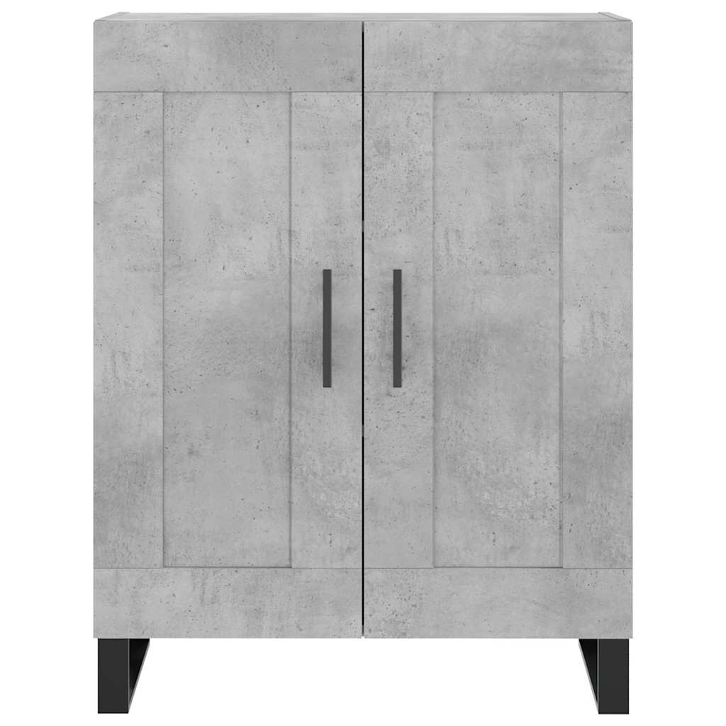 Hoge kast 69,5x34x180 cm bewerkt hout betongrijs is nu te koop bij PeponiXL, paradijselijk wonen!
